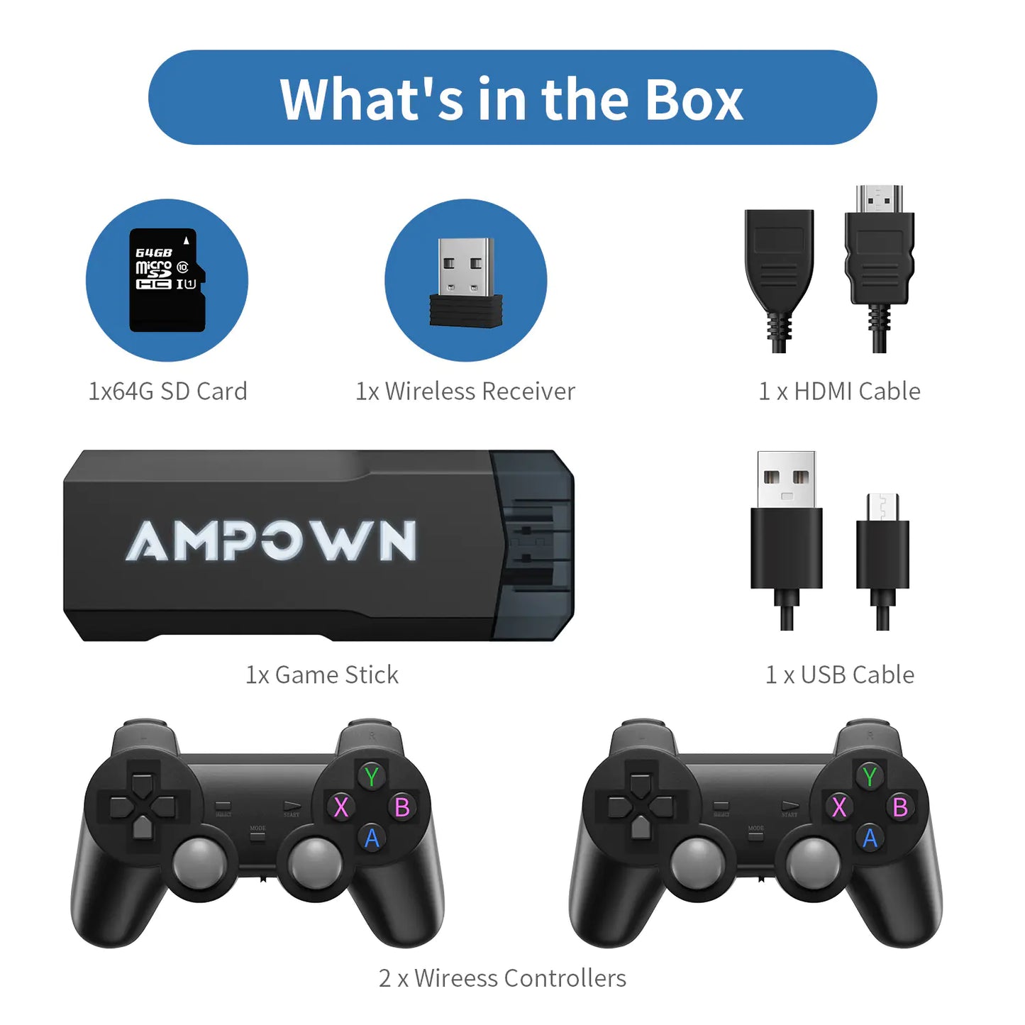 GD20 HD PSP Home TV Game Console with 4K Wireless